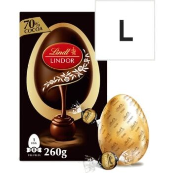 Lindt Lindor Dark Chocolate Egg with 70% Cocoa Truffles (260g)