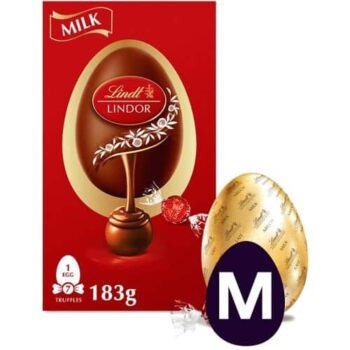 Lindt LINDOR Milk Chocolate Easter Egg with Milk Mini Eggs (183g)