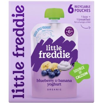Little Freddie Organic Blueberry & Banana Greek Style Yoghurt Stage Smooth (6 x 100g)
