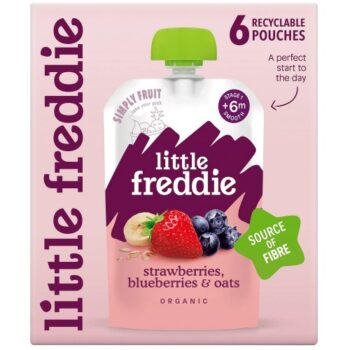 Little Freddie Organic Strawberries Blueberries & Oats Pouch Multi 6 M (6 x 100g)