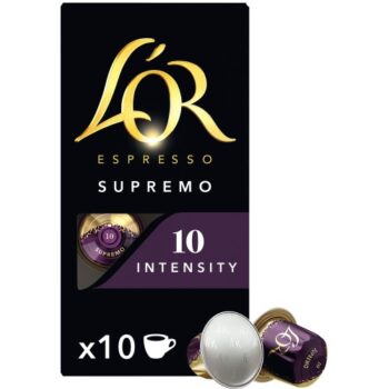 L'OR Nespresso Compatible Espresso Supremo Aluminium Coffee Capsules Intensity 10 (10 x 52g)