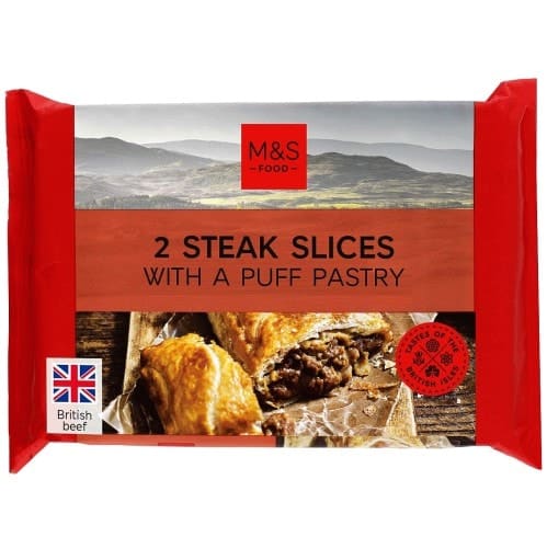 M&S 2 Steak Puff Pastry Slices (330g)