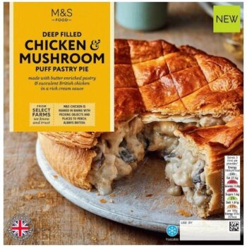 M&S Deep Filled Chicken & Mushroom Puff Pastry Pie (550g)