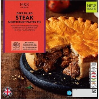 M&S Deep Filled Steak Shortcrust Pastry Pie (550g)