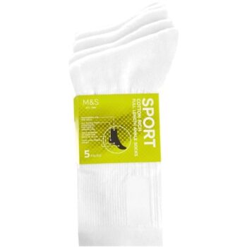 M&S Mens Cool & Fresh Sports Socks Size 6-8.5 White