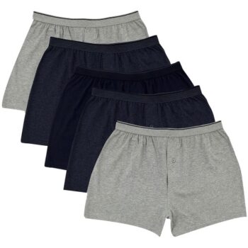 M&S Mens Cotton Cool & Fresh Jersey Boxers M Denim Mix