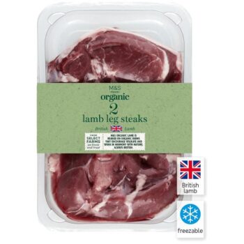 M&S Organic British 2 Lamb Leg Steaks (300g)