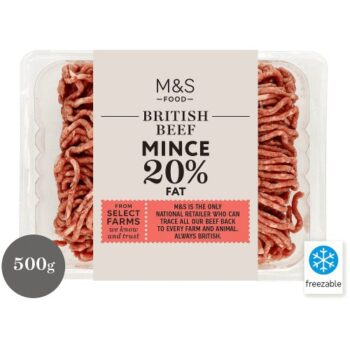 M&S Select Farms Beef Mince 20% Fat (500g)