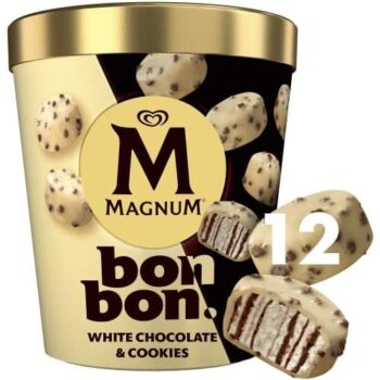 Magnum Bon Bon Ice Cream Frozen Snack White Chocolate & Cookies (12 x 204ml)