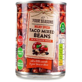 Mildly Spiced Taco Mixed Beans in a Tomato Sauce