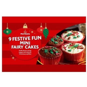 Morrisons 9 Festive Fun Mini Fairy Cakes