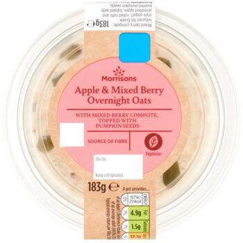 Morrisons Apple & Mixed Berry Overnight Oats