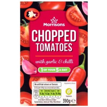 Morrisons Chopped Tomatoes with Garlic & Chilli (390g)