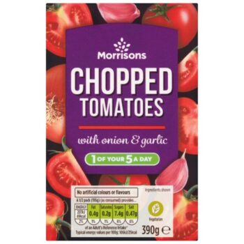 Morrisons Chopped Tomatoes with Garlic & Onion (390g)