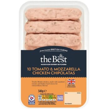Morrisons The Best 10 Tomato & Mozzarella Chicken Chipolata Sausages (340g)