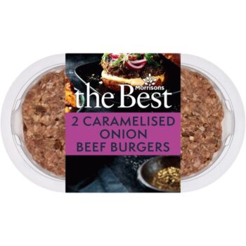 Morrisons The Best 2 Caramelised Onion Beef Burgers (340g)