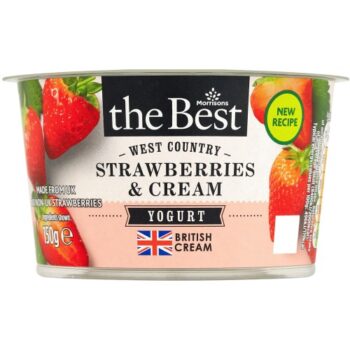 Morrisons The Best Strawberries & Cream Yoghurt