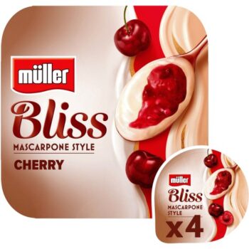 Muller Bliss Creamy Mascarpone Cherry Yogurt (4 x 110g)