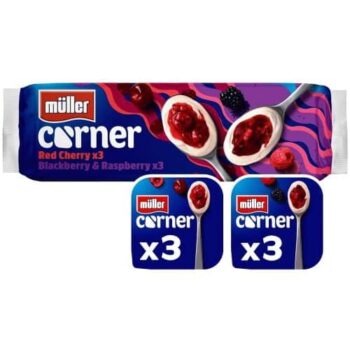 Muller Corner Mixed Red Fruits & Blackberry Yogurts (6 x 136g)