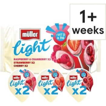 Muller Light Red Fruits Fat Free Yogurt Variety (6 x 140g)