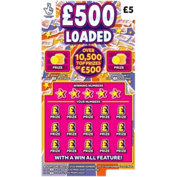 National Lottery 500 Loaded Scratch Card