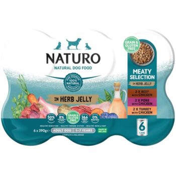 Naturo Herb Jelly Adult Dog Food Years Grain & Gluten Free Variety Cans (6 x 390g)