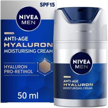Nivea Men Anti-Age Hyaluron Day Cream Face Moisturiser with Hyaluronic Acid SPF15 (50ml)