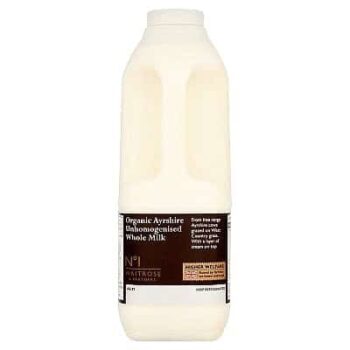 No.1 Organic Unhomogenised Ayrshire Whole Milk (1 Litre)
