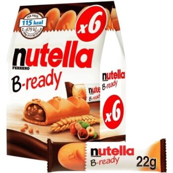 Nutella B-Ready Chocolate & Hazelnut Wafer Biscuit Snack Bars Multipack (6 x 132g)