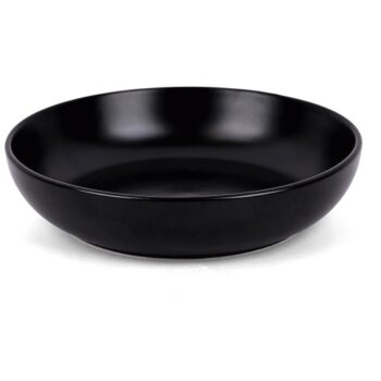 Nutmeg Home Black Stoneware Pasta Bowl