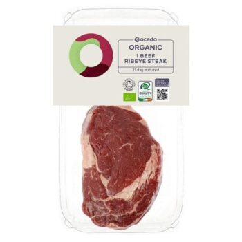 Ocado Organic Grass-Fed 1 Beef Ribeye Steak (225g)