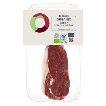Ocado Organic Grass-Fed 1 Beef Sirloin Steak (225g)