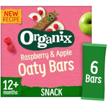 Organix Raspberry & Apple Soft Oaty Bars Toddler Snacks Multipack 12 months+ (6 x 23g)
