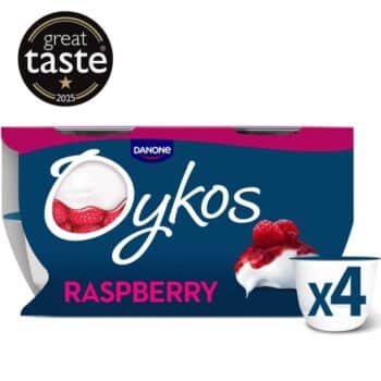 Oykos Luxury Greek Style Raspberry Yogurt (4 x 110g)
