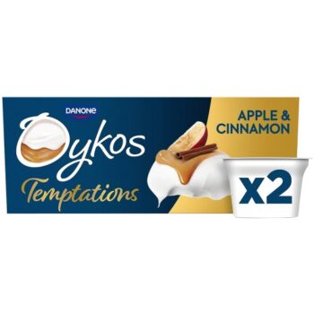 Oykos Temptations Apple & Cinnamon Greek Style Yoghurt (2 x 110g)