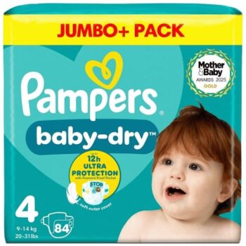 Pampers Baby-Dry Size 4 Jumbo+ Nappies 86 9-14kg