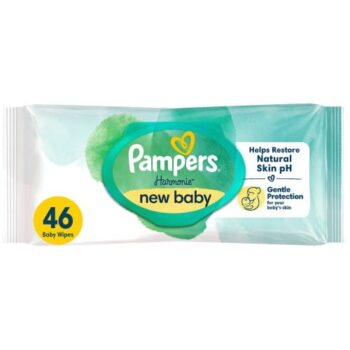 Pampers Harmonie New Baby Wipes Plastic Free 46 Wipes (46)