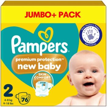 Pampers New Baby Size 2 Jumbo+ Pack 76 Nappies