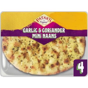 Patak's 4 Flame Baked Garlic & Coriander Mini Naan Breads The Original (4)