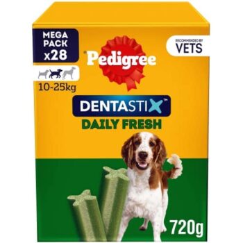 Pedigree Dentastix Fresh Daily Adult Medium Dog Treats Dental Chews (28 x 720g)