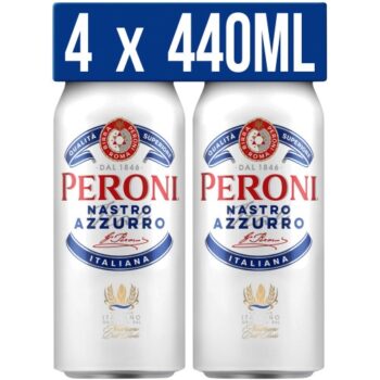 Peroni Nastro Azzurro ABV 5% Cans (4 x 440ml)