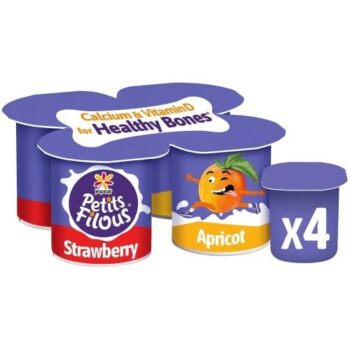 Petits Filous Big Pots Apricot & Strawberry Fromage Frais Yogurt (4 x 85g)