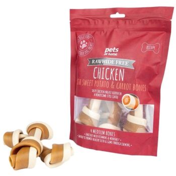 Pets At Home Rawhide Free Chicken Sweet Potato And Carrot Medium Bone Dog Treats
