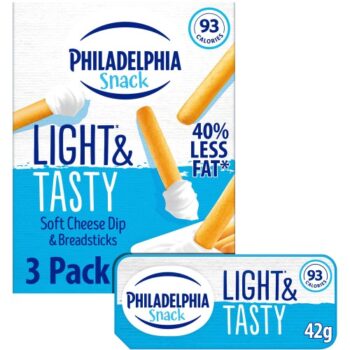 Philadelphia Snack Soft Cheese Dip & Breadsticks (3 x 126g)