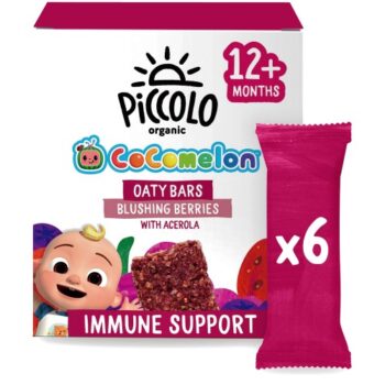 Piccolo Organic Cocomelon Oaty Bars Blushing Berries with Acerola 12+ Months (6 x 23g)