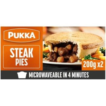 Pukka 2 Steak Microwaveable Shortcrust Pies (2)