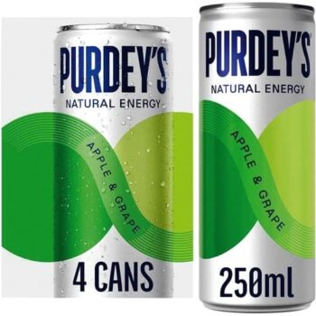 Purdey's Natural Energy Apple & Grape Can (4Pack) (4 x 250ml)