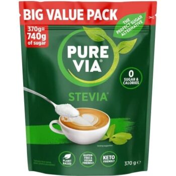 Pure Via Stevia Leaf Zero Calories Sweetener Value Pack (370g)