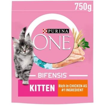 Purina ONE Dry Kitten Food Rich in Chicken & Wholegrain Kitten Junior 1-12 Months Bifensis (750g)