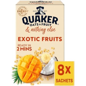 Quaker Oats & Fruit with Exotic Fruits 8 Porridge Sachets (8 x 264g)